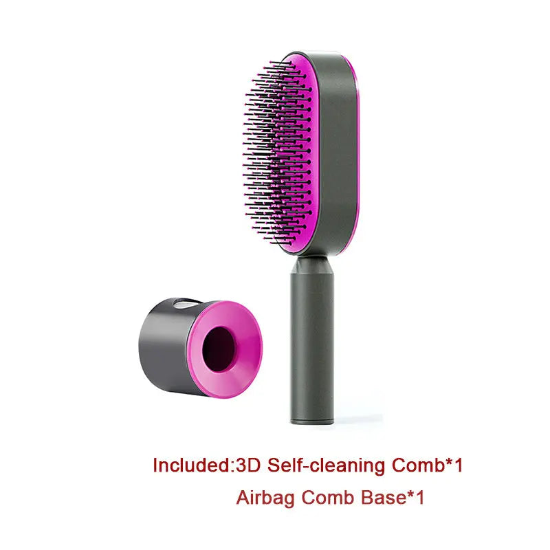 Self Cleaning Hair Brush For Women One-key Cleaning Hair Loss Airbag Massage Scalp Comb Anti-Static Hairbrush LeRameauShop