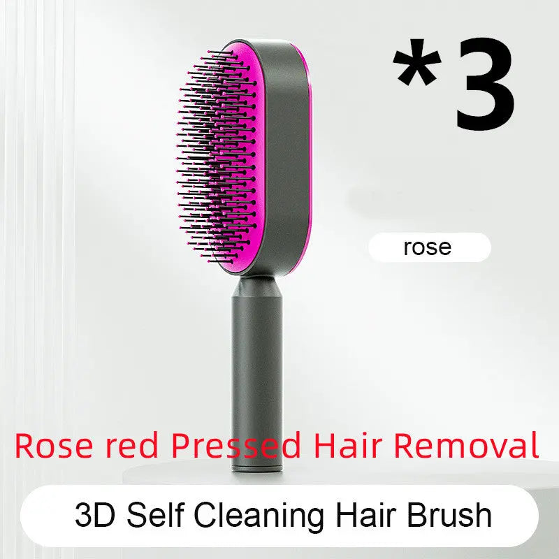 Self Cleaning Hair Brush For Women One-key Cleaning Hair Loss Airbag Massage Scalp Comb Anti-Static Hairbrush LeRameauShop