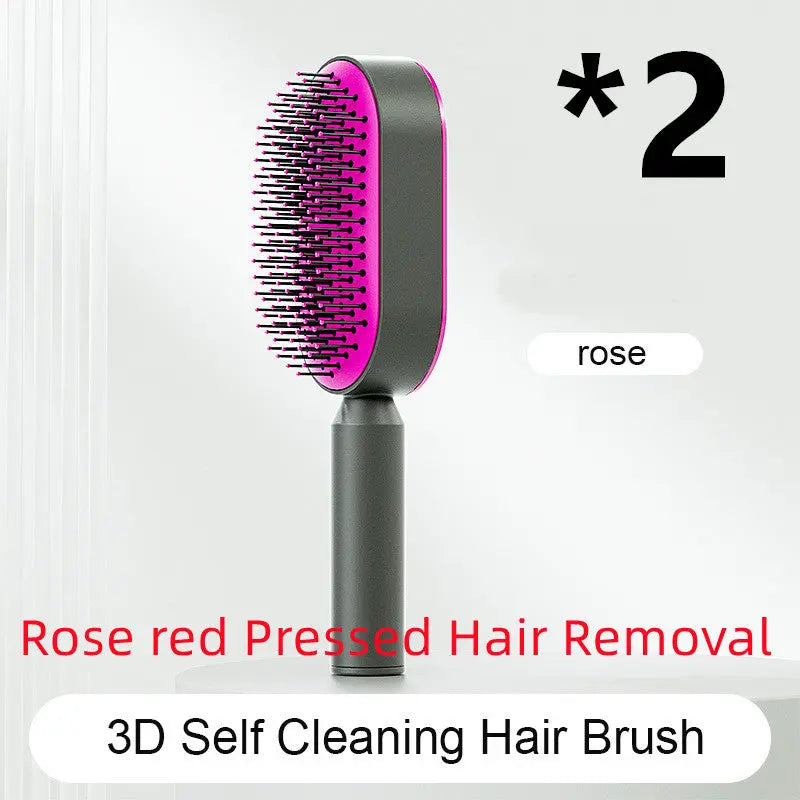 Self Cleaning Hair Brush For Women One-key Cleaning Hair Loss Airbag Massage Scalp Comb Anti-Static Hairbrush LeRameauShop