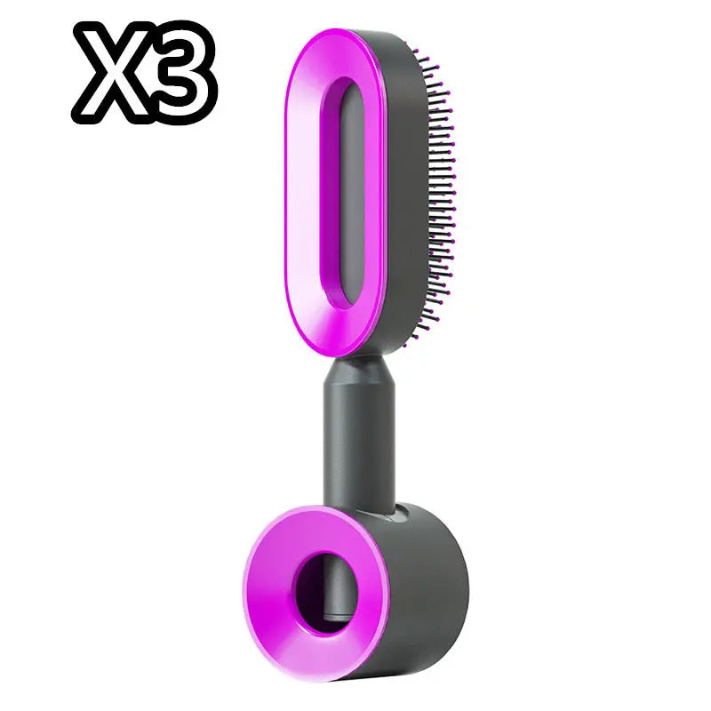 Self Cleaning Hair Brush For Women One-key Cleaning Hair Loss Airbag Massage Scalp Comb Anti-Static Hairbrush LeRameauShop