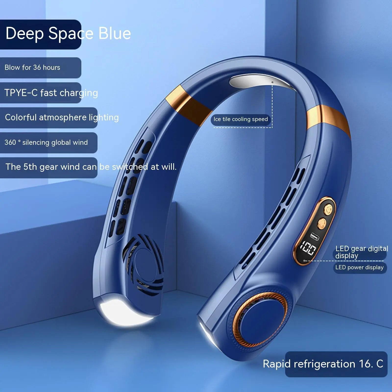 Ventilateur de cou portable, silencieux et multifonctionnel LeRameauShop
