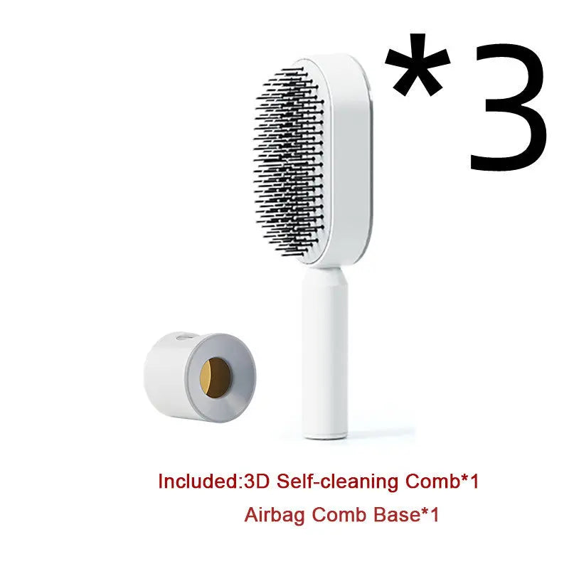 Self Cleaning Hair Brush For Women One-key Cleaning Hair Loss Airbag Massage Scalp Comb Anti-Static Hairbrush LeRameauShop