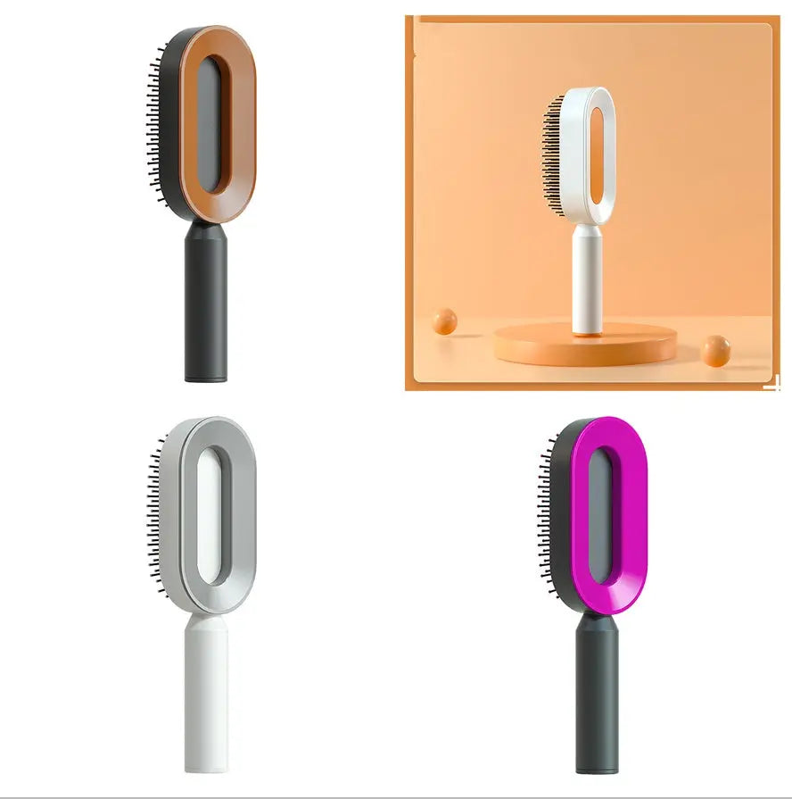 Self Cleaning Hair Brush For Women One-key Cleaning Hair Loss Airbag Massage Scalp Comb Anti-Static Hairbrush LeRameauShop