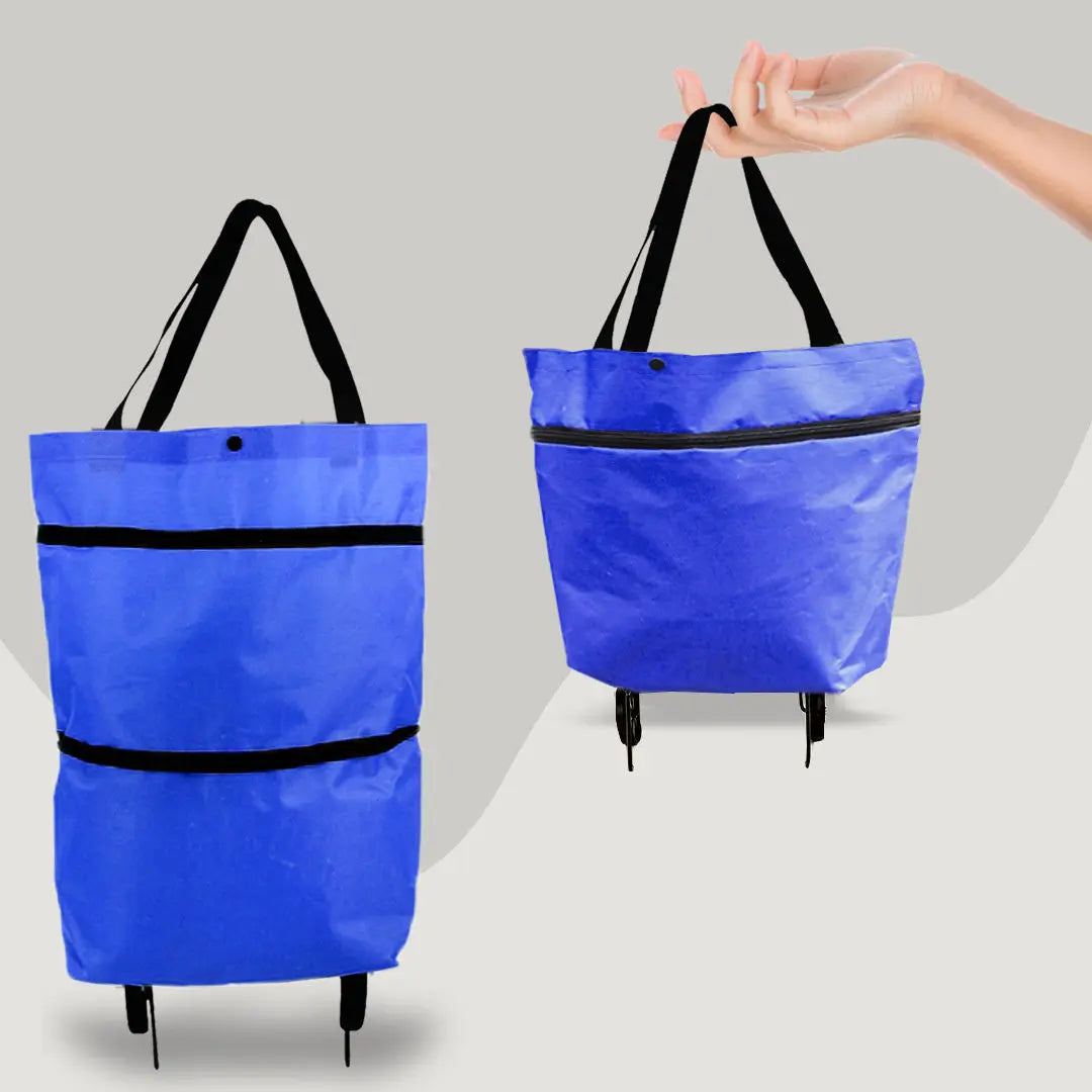 2 in 1 Foldable Shopping Cart with Wheels Premium Oxford Fabric Multifunction Shopping Bag Organizer High Capacity LeRameauShop