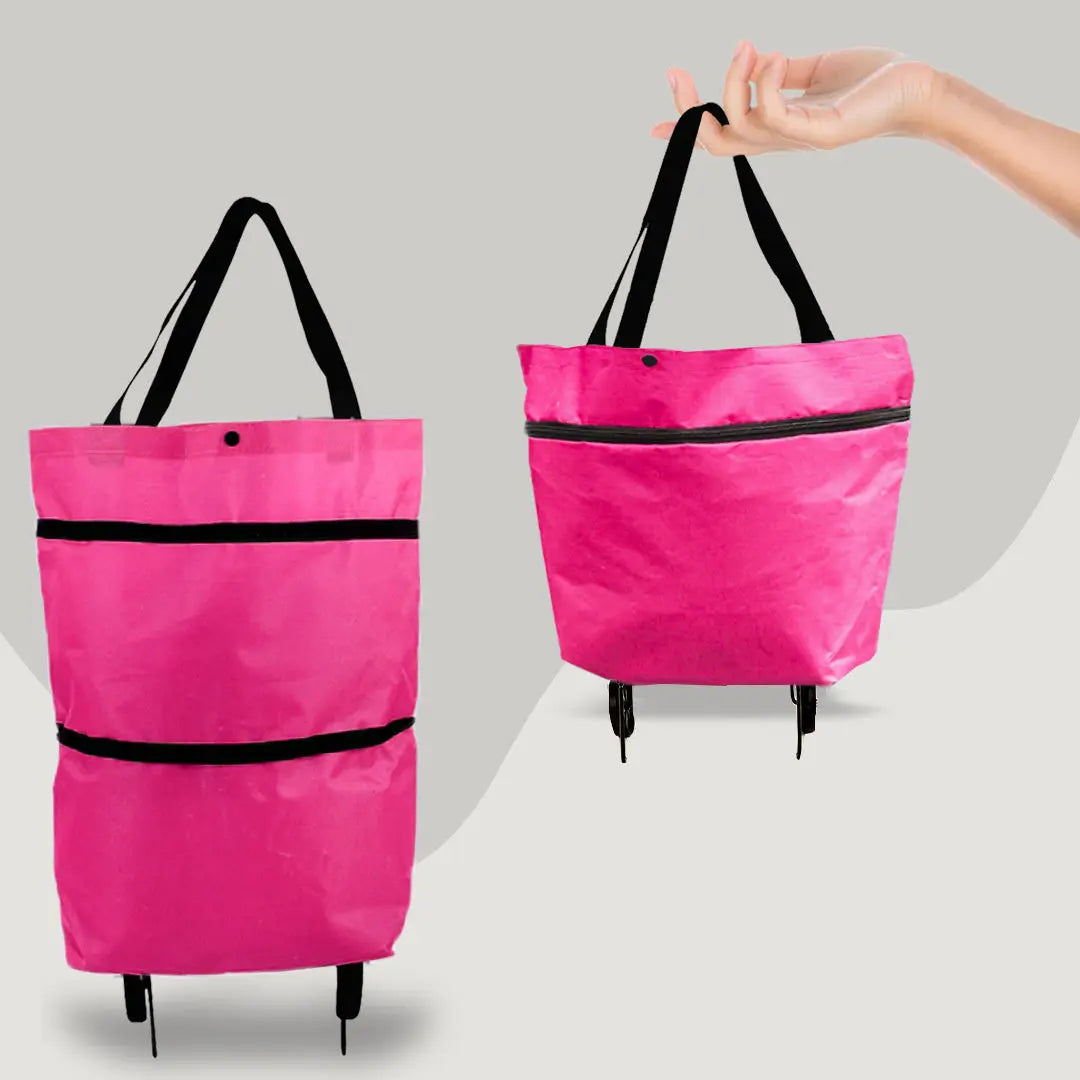 2 in 1 Foldable Shopping Cart with Wheels Premium Oxford Fabric Multifunction Shopping Bag Organizer High Capacity LeRameauShop