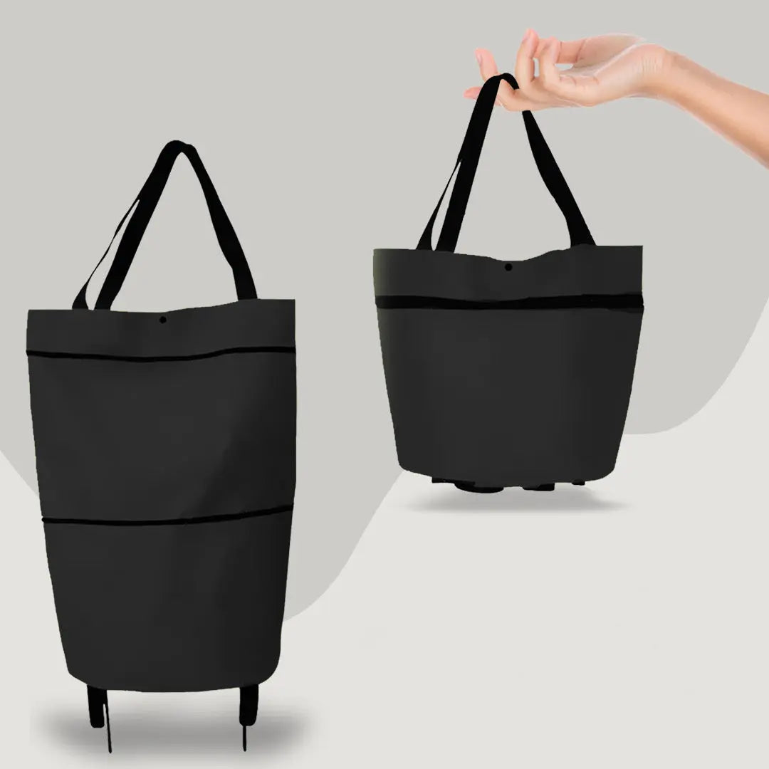 2 in 1 Foldable Shopping Cart with Wheels Premium Oxford Fabric Multifunction Shopping Bag Organizer High Capacity LeRameauShop