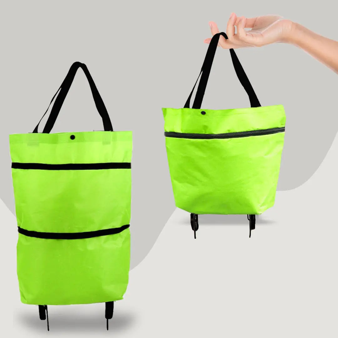 2 in 1 Foldable Shopping Cart with Wheels Premium Oxford Fabric Multifunction Shopping Bag Organizer High Capacity LeRameauShop