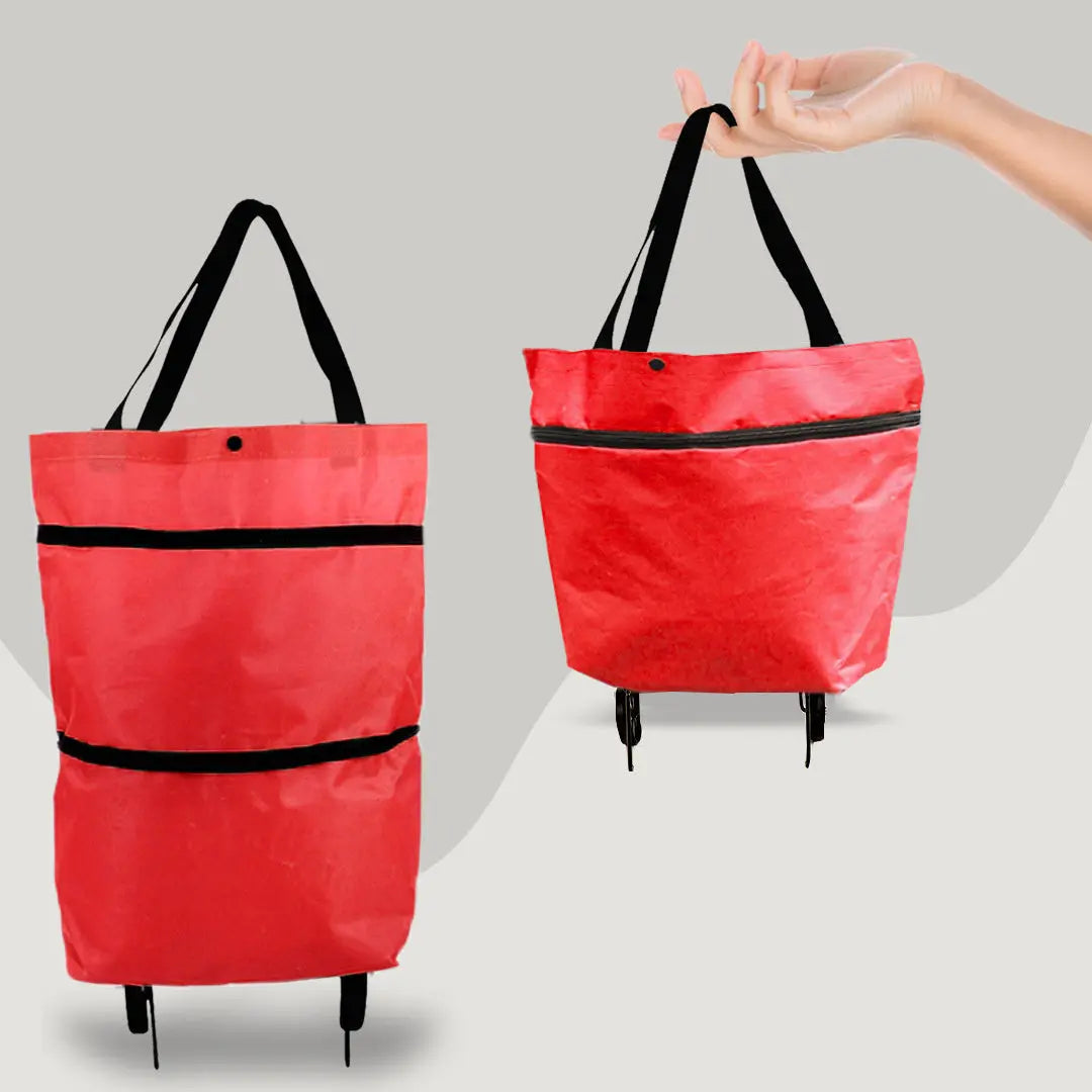 2 in 1 Foldable Shopping Cart with Wheels Premium Oxford Fabric Multifunction Shopping Bag Organizer High Capacity LeRameauShop