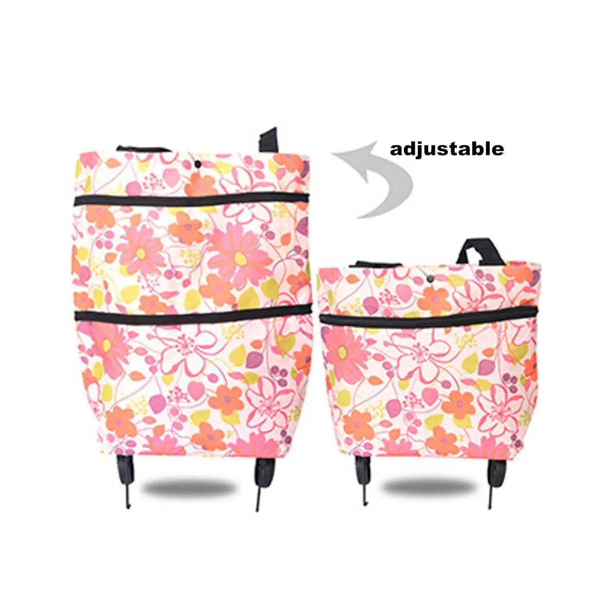 2 in 1 Foldable Shopping Cart with Wheels Premium Oxford Fabric Multifunction Shopping Bag Organizer High Capacity LeRameauShop