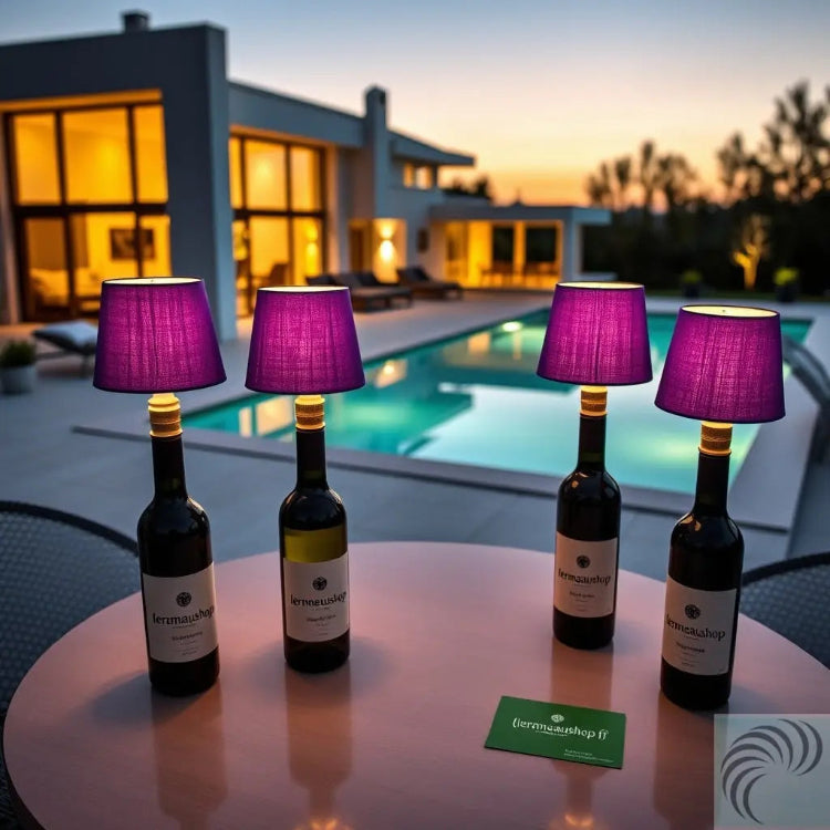 Lampe LED sans fil pour bouteille de vin, rechargeable, lampe champignon à gradation, commande tactile, lampe de table, veilleuse décorative LeRameauShop